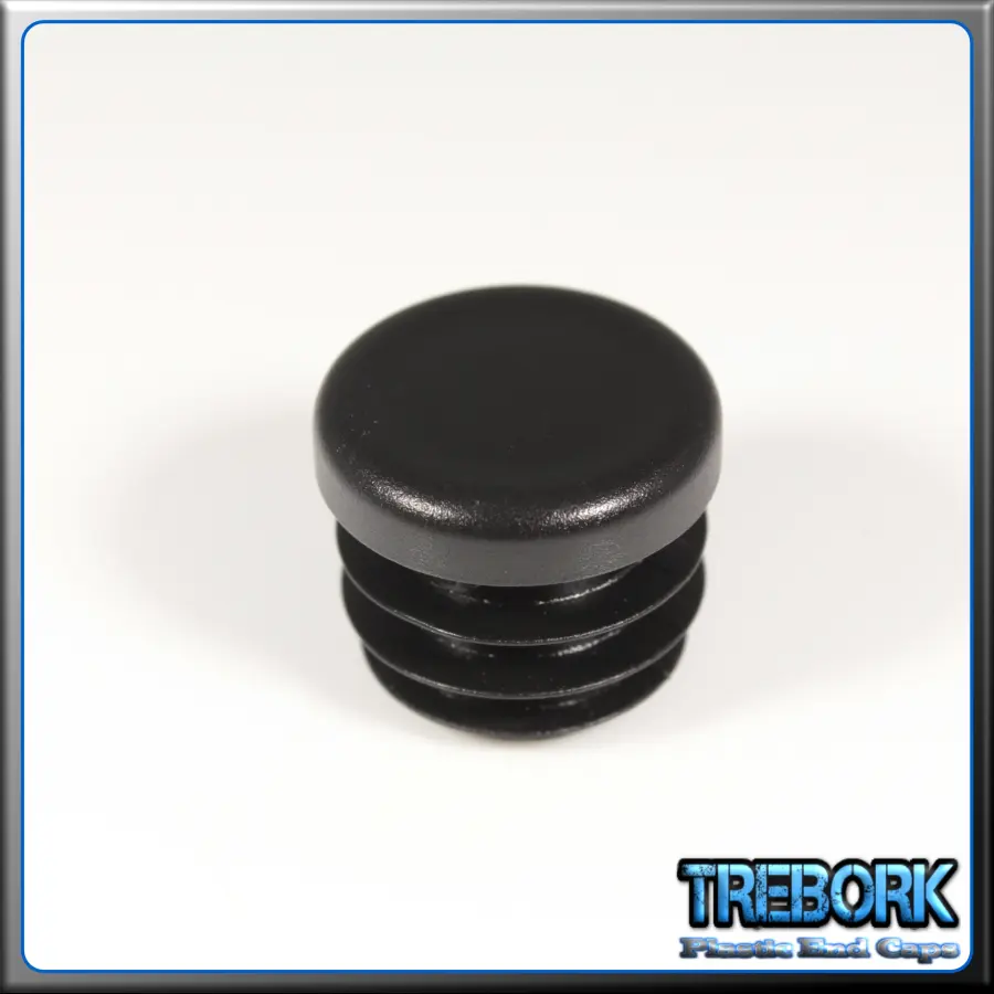 20mm black round end caps 1 - Trebork