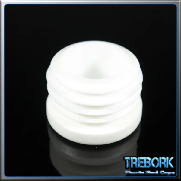 28mm white round end caps 2 - Trebork
