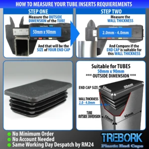 50x90mm end caps - Trebork