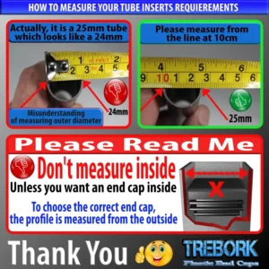 How to measure end caps ribbed inserts